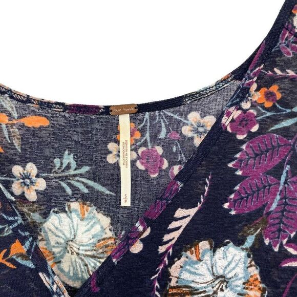 Free People Isabelle floral sheer mesh tunic top blouse Size S boho oversized fl - Picture 8 of 14